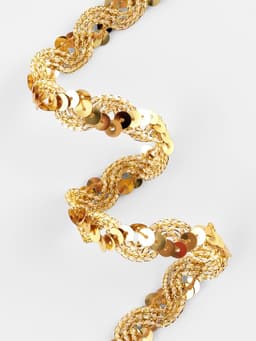 Тесьма декоративная с пайетками, 15 мм, 9.1±0.5 м, цвет золотой