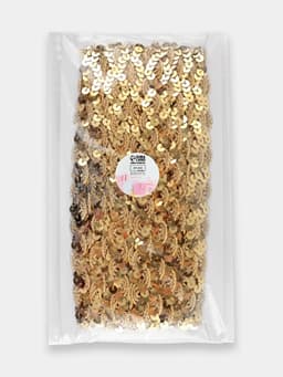 Тесьма декоративная с пайетками, 15 мм, 9.1±0.5 м, цвет золотой