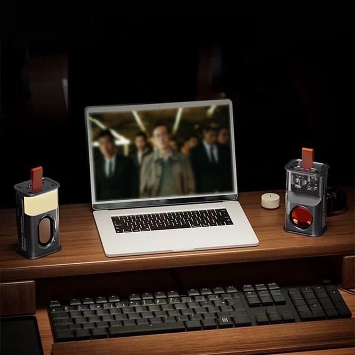 Портативная колонка K08, 5 Вт, прозрачная, подвес, 500 мАч, подсветка, чёрная