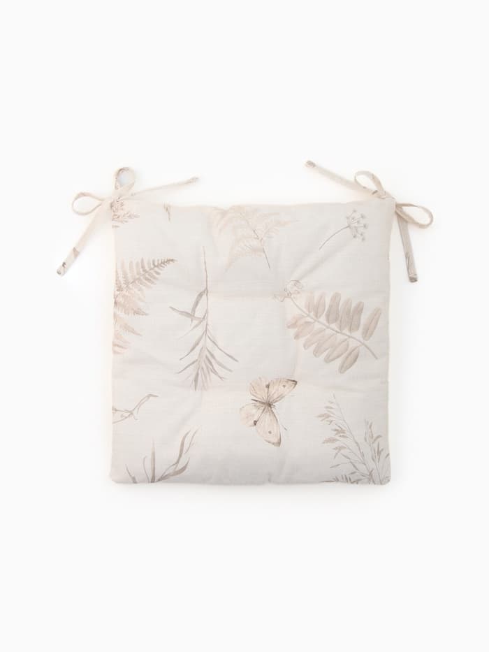 Подушка на стул «Этель» Flower herbarium, 42×42 см, 100% хлопок, репс 210 г/м²