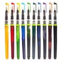 Набор кистей синтетика 10 штук заправленная тушью, 10 цветов