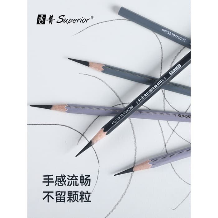 Карандаш угольный чёрный, S-soft, корпус красный