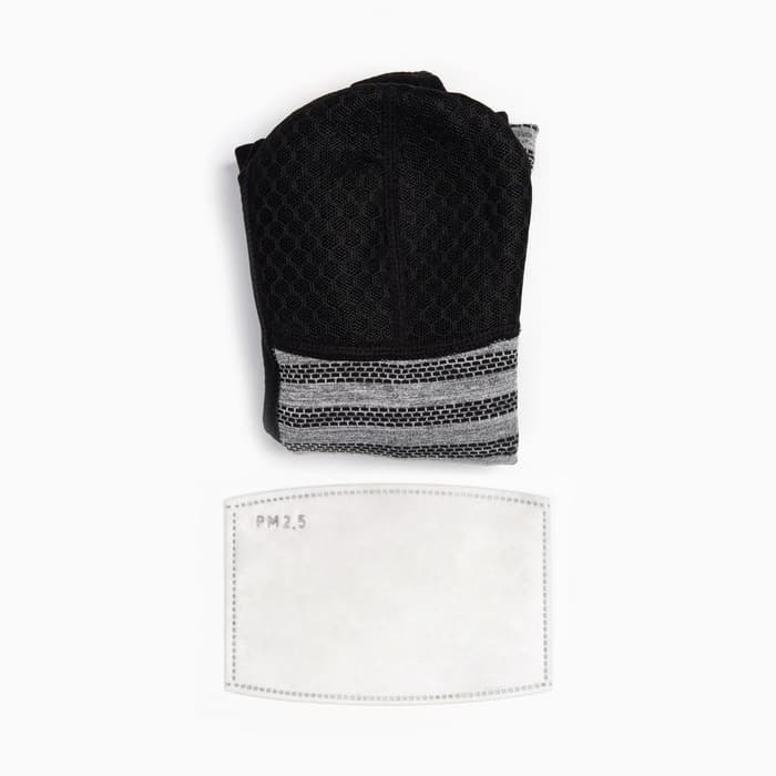 Бафф мужской спортивный с фильтром «Мастер К», для защиты от ветра и пыли, серо-чёрный