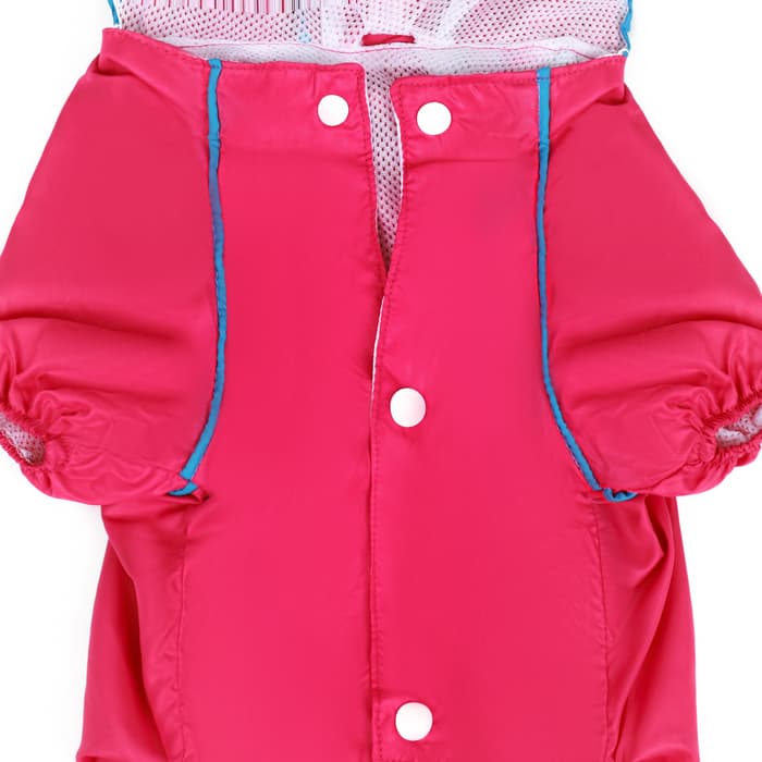 Комбинезон для собак, демисезонный, размер XS, ДС 21, Ог 29, ОШ 19 см, с сумкой, розовый