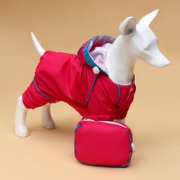 Комбинезон для собак, демисезонный, размер XS, ДС 21, Ог 29, ОШ 19 см, с сумкой, розовый