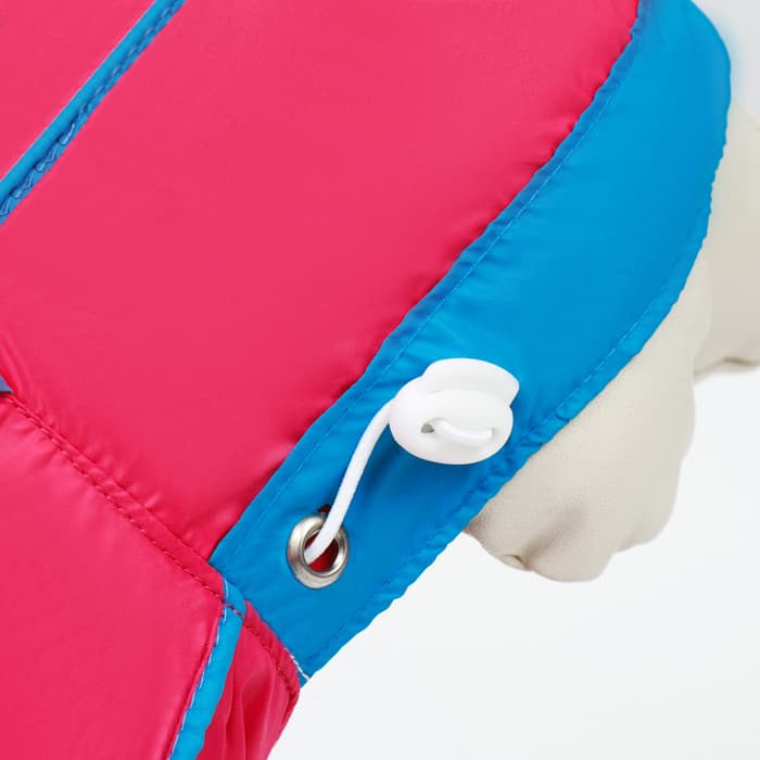 Комбинезон для собак, демисезонный, размер XS, ДС 21, Ог 29, ОШ 19 см, с сумкой, розовый