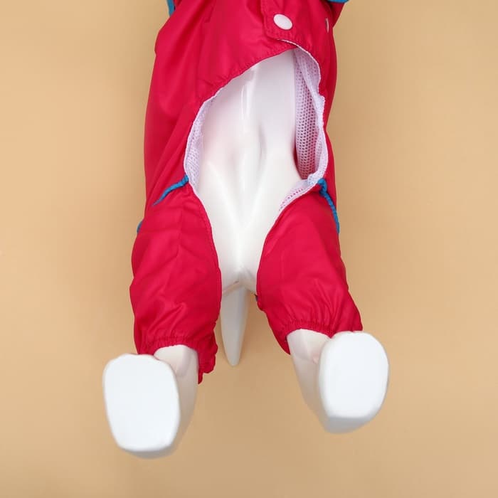 Комбинезон для собак, демисезонный, размер XL, ДС 37, Ог 49, ОШ 33 см, с сумкой, розовый