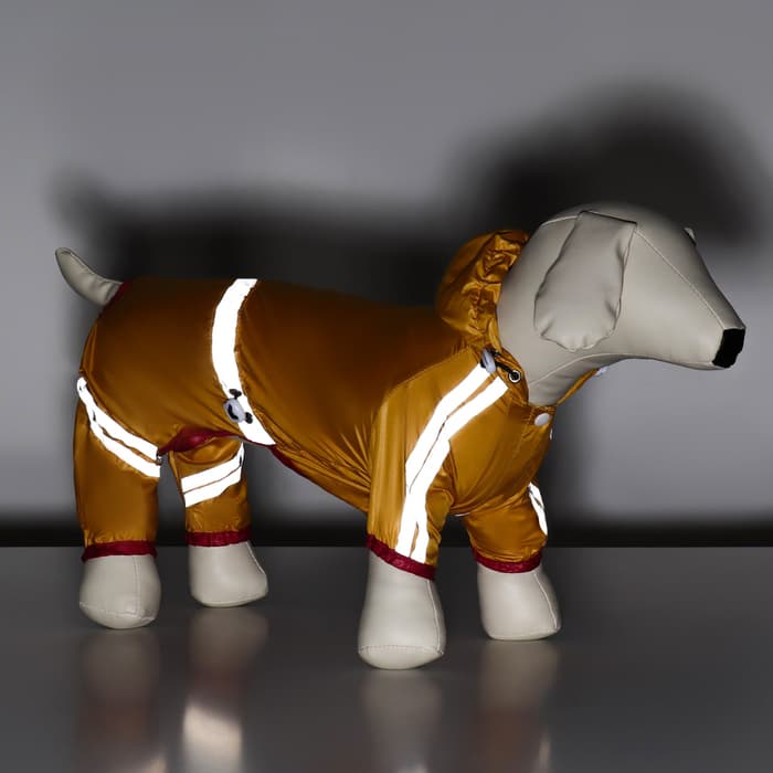 Комбинезон для собак, демисезонный, размер S, ДС 21-23, Ог 31-33, ОШ 23-25 см, жёлтый