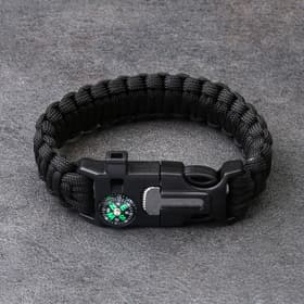 Браслет для выживания 4в1 (паракорд, компас, свисток, огниво), чёрный