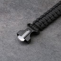 Браслет для выживания 4в1 (паракорд, компас, свисток, огниво), чёрный