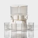 Диспенсер для напитков вращающийся Доляна «Графин», 4 отделения 1.6 л, 4 стакана 350 мл, белый