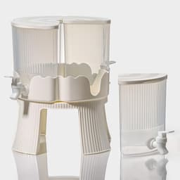 Диспенсер для напитков вращающийся Доляна «Графин», 4 отделения 1.6 л, 4 стакана 350 мл, белый