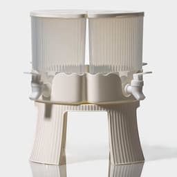 Диспенсер для напитков вращающийся Доляна «Графин», 4 отделения 1.6 л, 4 стакана 350 мл, белый