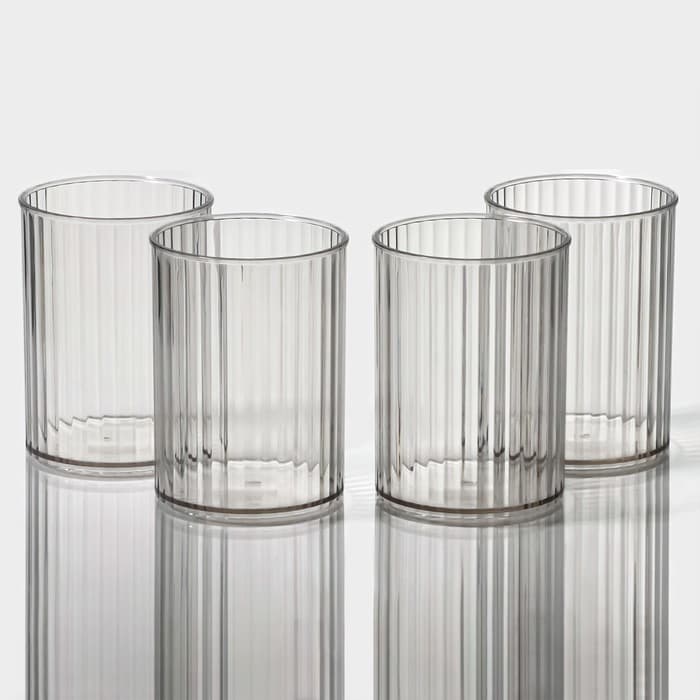 Диспенсер для напитков вращающийся Доляна «Графин», 4 отделения 1.6 л, 4 стакана 350 мл, белый