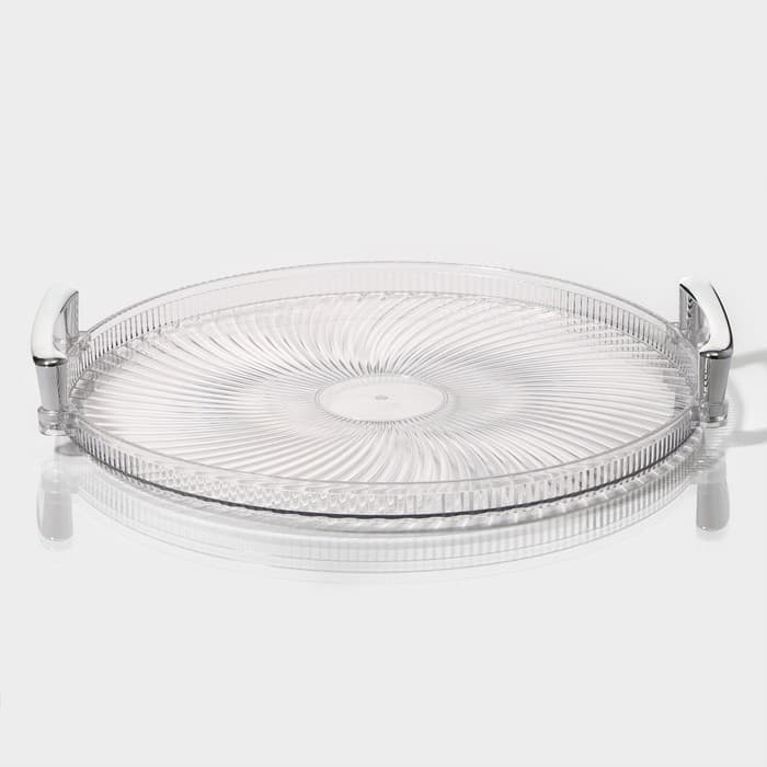 Диспенсер для напитков вращающийся Доляна «Графин», 4 отделения 1.6 л, 4 стакана 350 мл, белый