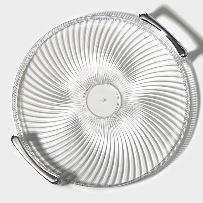 Диспенсер для напитков вращающийся Доляна «Графин», 4 отделения 1.6 л, 4 стакана 350 мл, белый