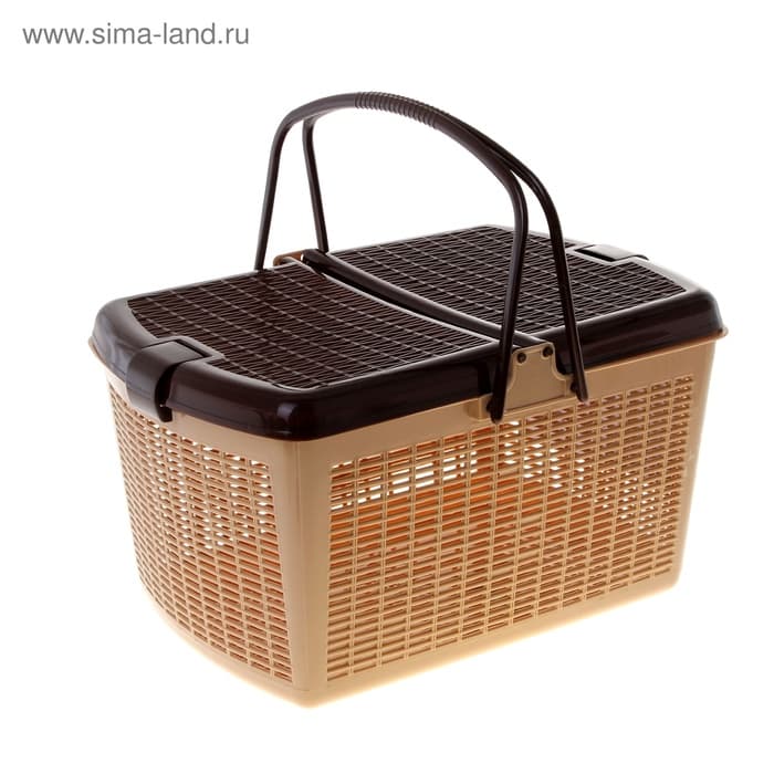 Корзина, 47×36×27.5 см, пластик, бежево-шоколадная