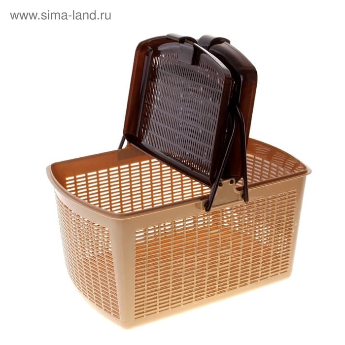 Корзина, 47×36×27.5 см, пластик, бежево-шоколадная