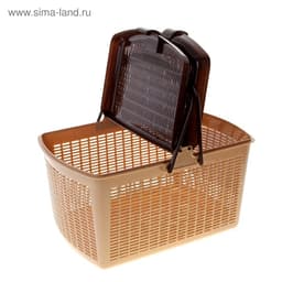 Корзина, 47×36×27.5 см, пластик, бежево-шоколадная