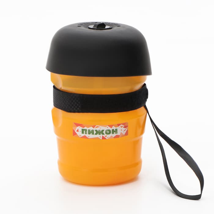 Поилка прогулочная, 520 мл, 15×7×7, см, с силиконовой чашей, пластик, жёлтая