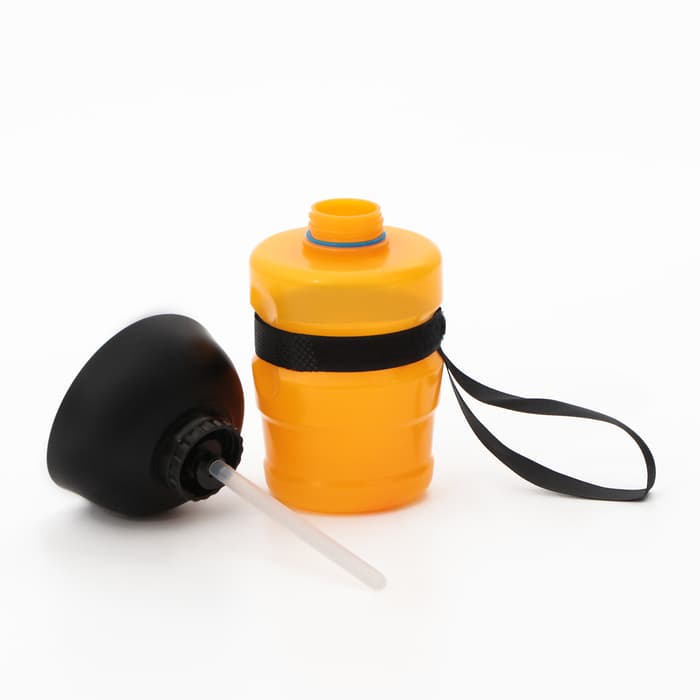 Поилка прогулочная, 520 мл, 15×7×7, см, с силиконовой чашей, пластик, жёлтая