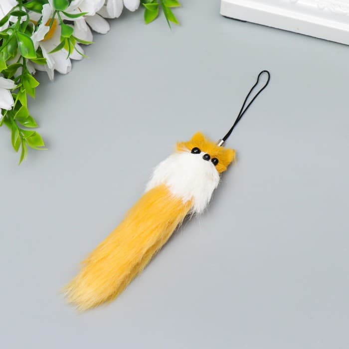 Брелок для ключей на подвеске «Пушистик. Лиса», на сумку, рюкзак, h=9 см, МИКС