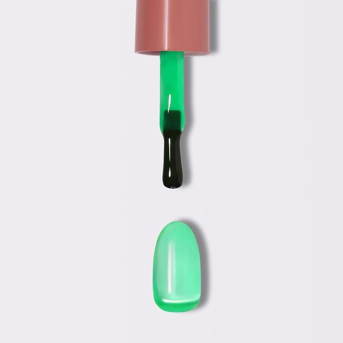 Гель лак для ногтей, витражный, трехфазный, 10 мл, LED/UV, зелёный (74)