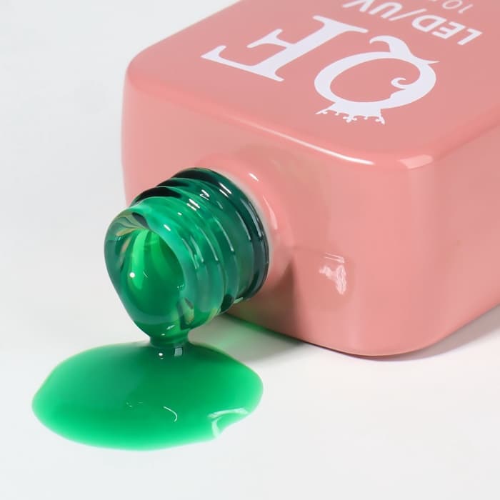 Гель лак для ногтей, витражный, трехфазный, 10 мл, LED/UV, зелёный (74)