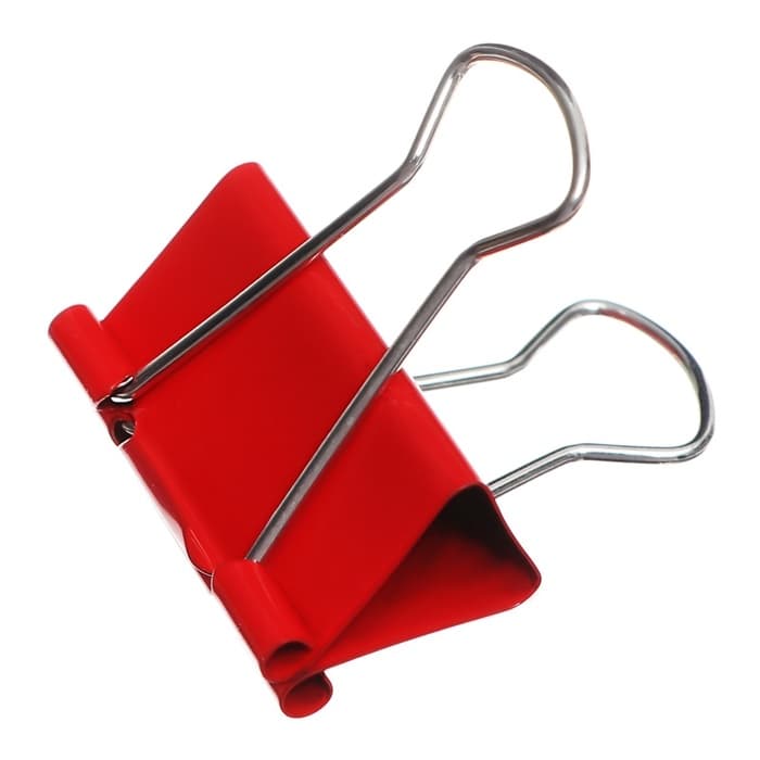 Набор зажимов для бумаг цветных 15 мм 60 штук, 5 цветов, в пластиковой тубе