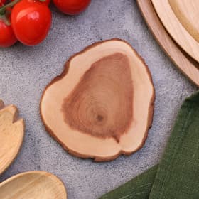 Подставка под кружку, цельная, срез, 8-10 см, можжевельник