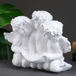 Фигурка гипс «Ангел тройной» белый 16×28×22 см