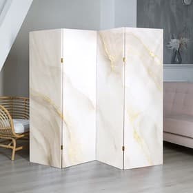 Ширма – перегородка «Дарим Красиво. Мрамор с золотой поталью», 200×160 см, цвет белый/золотой