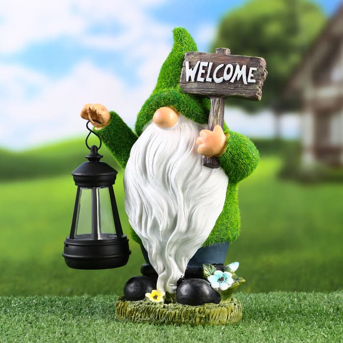 Садовая фигура - фонарь «Гном» 9×15×25 см, Greengo