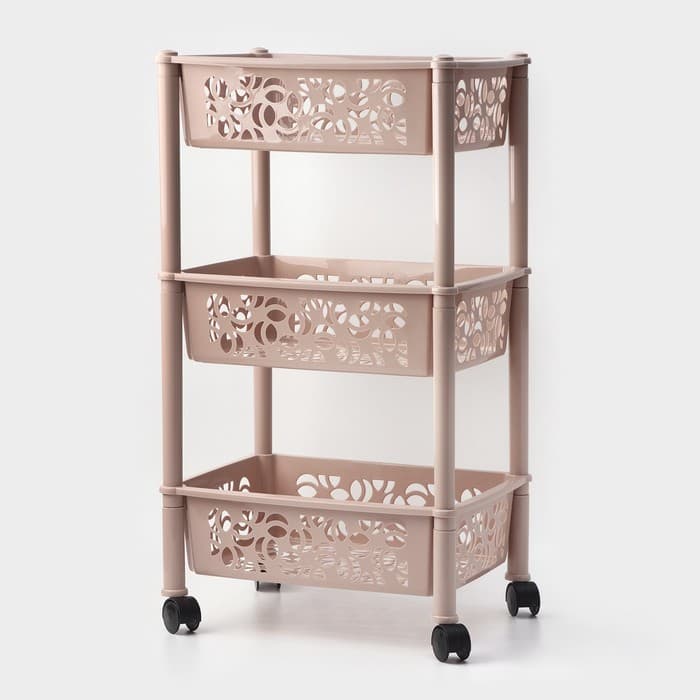 Этажерка напольная Prima, 3-х секционная, на колёсиках, МИКС