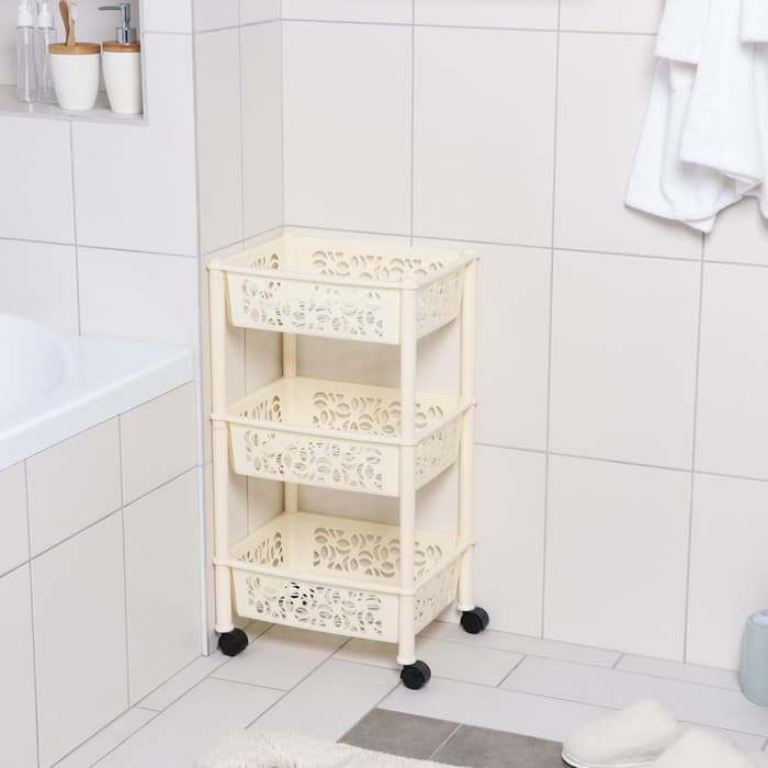 Этажерка напольная Prima, 3-х секционная, на колёсиках, МИКС