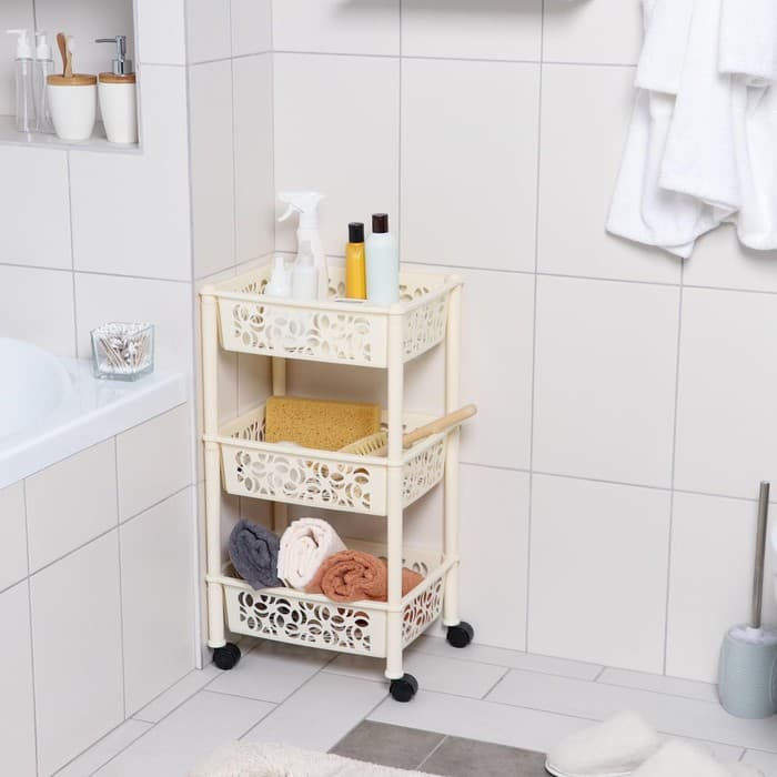 Этажерка напольная Prima, 3-х секционная, на колёсиках, МИКС