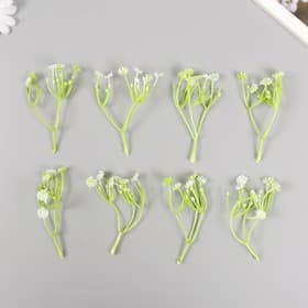 Искусственное растение для творчества «Цикорий», набор 8 шт., белый, 10 см