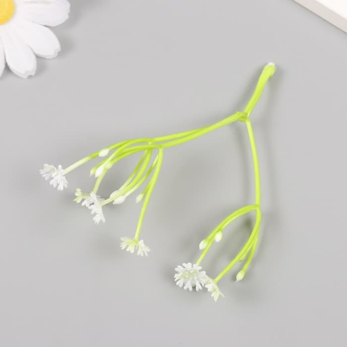 Искусственное растение для творчества «Цикорий», набор 8 шт., белый, 10 см