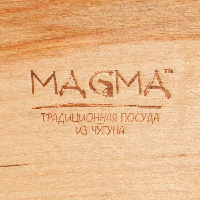 Сковорода Magma «Ханой», 23×13.5×3.5 см, на деревянной подставке, индукция, чугун, чёрная