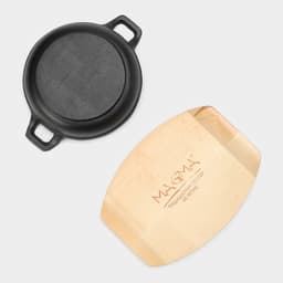 Сковорода Magma «Далат», d=12.5 см, h=3.2 см, на деревянной подставке, индукция, чугун, чёрная