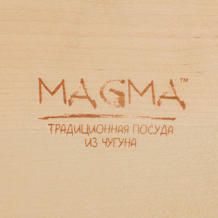 Сковорода Magma «Далат», d=12.5 см, h=3.2 см, на деревянной подставке, индукция, чугун, чёрная