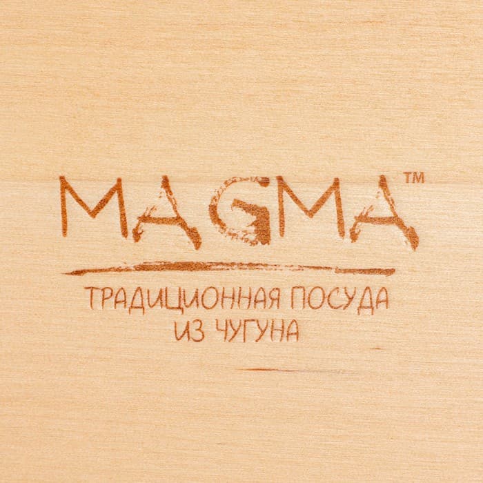 Сковорода - гриль Magma «Осан», 24×18×4 см, на деревянной подставке, индукция, чугун, чёрная