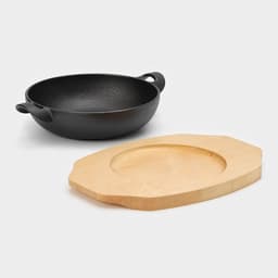 Сковорода Magma «Янсан», d=16.5 см, h=4.4, на деревянной подставке, индукция, чугун, чёрная