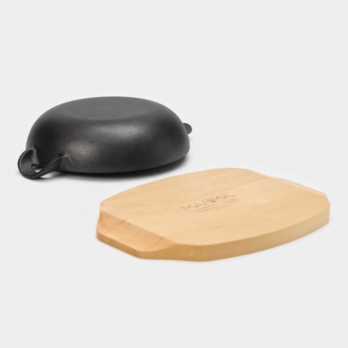 Сковорода Magma «Янсан», d=16.5 см, h=4.4, на деревянной подставке, индукция, чугун, чёрная