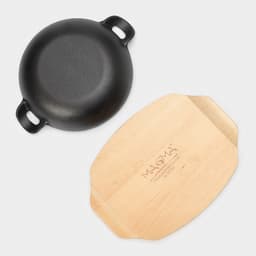 Сковорода Magma «Янсан», d=16.5 см, h=4.4, на деревянной подставке, индукция, чугун, чёрная