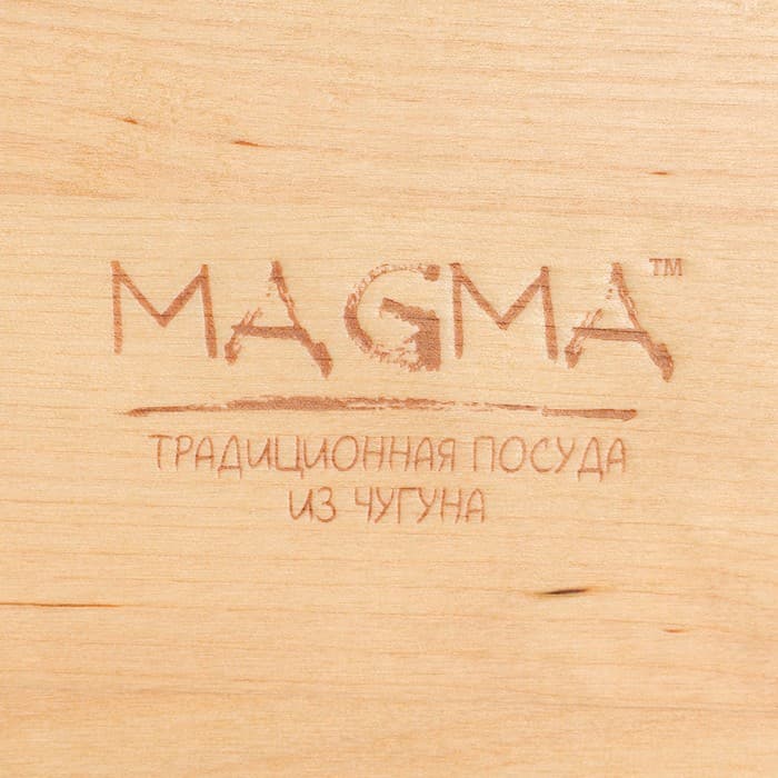 Сковорода Magma «Янсан», d=16.5 см, h=4.4, на деревянной подставке, индукция, чугун, чёрная