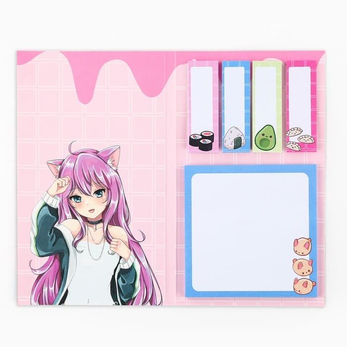 Стикеры «Аниме девочка», 5 блоков, 30 л.