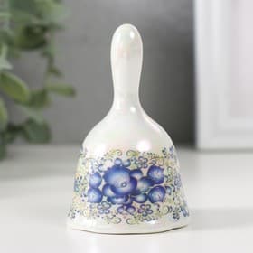 Колокольчик керамика «Синие цветы с завитками», 4.8×4.8×7.8 см