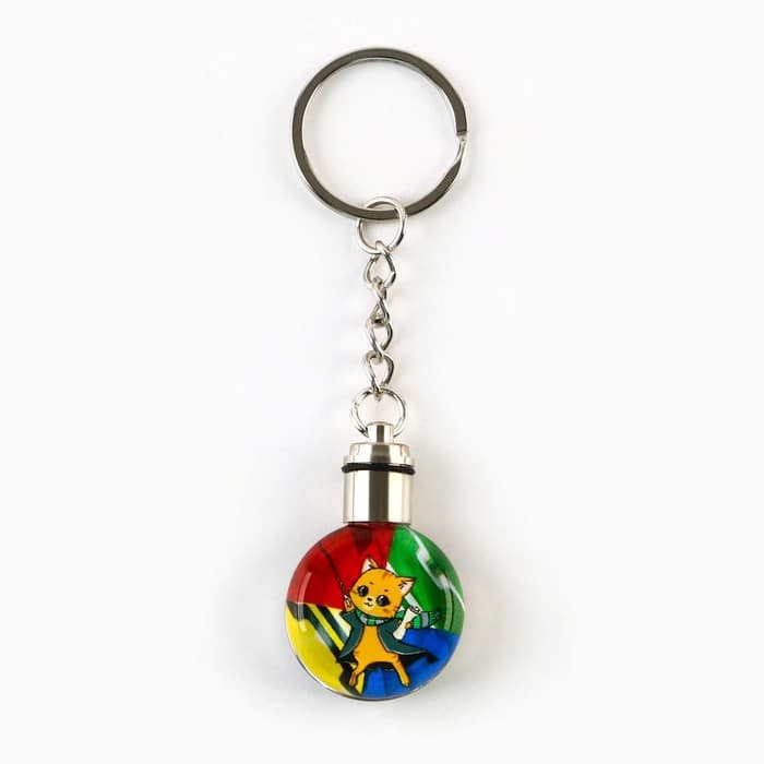 Брелок для ключей с фонариком «Кот», 4×2 см