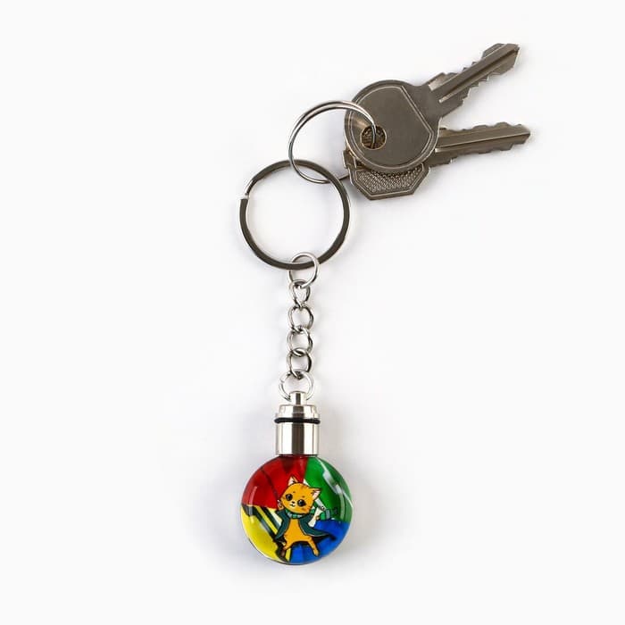 Брелок для ключей с фонариком «Кот», 4×2 см